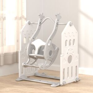 Livingandhome - Grey Detachable Floor Standing Toddler Swing