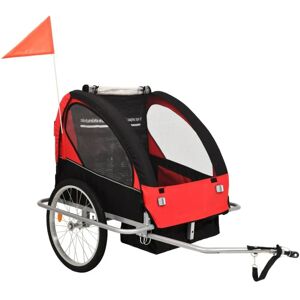 Vidaxl - 2-in-1 Bike Trailer & Stroller Black and Red Red