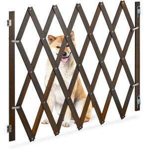 Safety Gate, Barrier, Extendable up to 140 cm, 87-97 cm high, Bamboo, Stair & Door, Dog & Baby Guard, Brown - Relaxdays