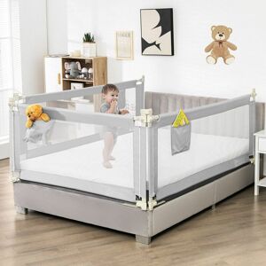 Gymax - 175 cm Toddler Bedrail Infant Safety Bed Guardrail Baby Protector Rail