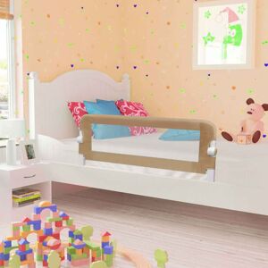 Hommoo - Toddler Safety Bed Rail Taupe 102x42 cm Polyester VD00079