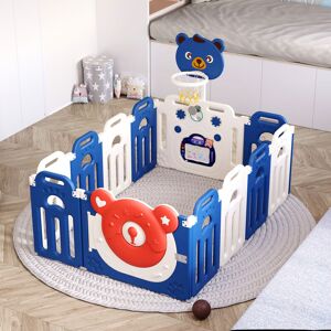 Livingandhome - Foldable Baby Playpen Kids Safety Gate with Basketball Hoop