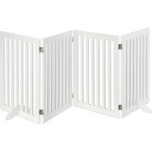 Relaxdays - Wooden Safety Barrier, Adjustable Gate for Dogs & Children, Fireplace & Oven, mdf, 4 Panels, 70x206.5cm, White