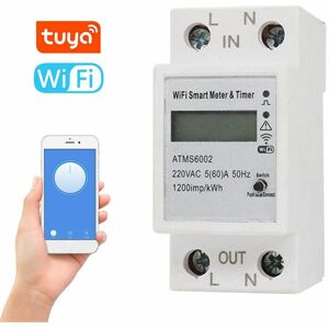 ALWAYSH Tuya WiFi Smart Electricity Meter Smart Energy Meter Timer Home Electricity Meter Mobilephone app Remotes Control No Need Manual Reading Intelli