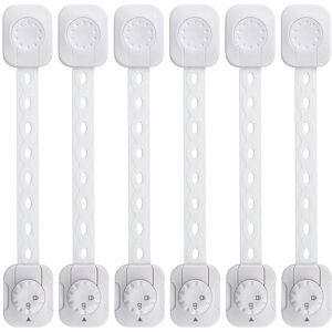 Linghhang - Baby Safety Lock(Upgraded), 6 Pack Child/Baby Proof Cabinet Locks for Drawer, Refrigerator(White, No Tools Required)