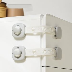 Linghhang - Grey Baby Cupboard Lock, 6 pcs Cupboard Door Lock Adjustable Child Safety Locks for Drawers, Cupboards, Refrigerators, Child Safety Locks
