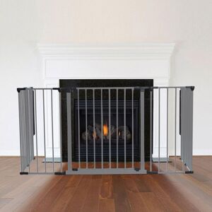 Safetots - Multi Panel Fire Surround, 71cm Deep x 138cm Wide, Grey, 70cm Tall, Child and Pet Safety, Baby and Toddler Fire Guard