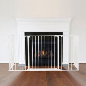 Safetots - Multi Panel Fire Surround, 51cm Deep x 138cm Wide, White, 70cm Tall, Child and Pet Safety, Baby and Toddler Fire Guard