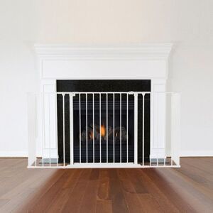 Safetots - Multi Panel Fire Surround, 77cm Deep x 138cm Wide, White, 70cm Tall, Child and Pet Safety, Baby and Toddler Fire Guard