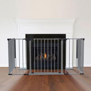 Safetots - Multi Panel Fire Surround, 77cm Deep x 138cm Wide, Grey, 70cm Tall, Child and Pet Safety, Baby and Toddler Fire Guard