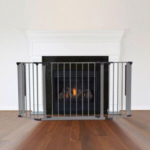 Safetots - Multi Panel Fire Surround, 49cm Deep x 105cm Wide, Grey, 70cm Tall, Child and Pet Safety, Baby and Toddler Fire Guard