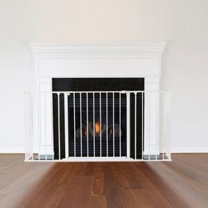 Safetots - Multi Panel Fire Surround, 51cm Deep x 164cm Wide, White, 70cm Tall, Child and Pet Safety, Baby and Toddler Fire Guard