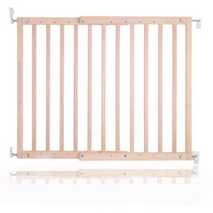 Safetots - Top of The Stairs Screw Fitted Stair Gate, Natural Wooden, 63.5cm - 105.5cm, Wood Baby Gate, Safety Gate