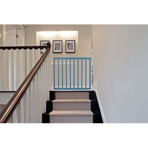 Safetots - Top of The Stairs Screw Fitted Stair Gate, Azure Blue Wooden, 63.5cm - 105.5cm, Wood Baby Gate, Safety Gate