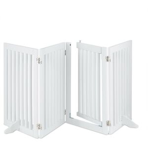 Relaxdays - Large Safety Gate with Door, Pets and Children, Retractable, with Feet, Free-Standing Barrier, 70x207cm, White Relaxdays - Large Safety Gate with Door, Pets and Children, Retractable, with Feet, Free-Standing Barrier, 70x207cm, White