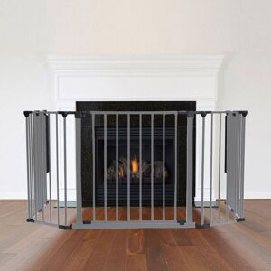 Safetots - Multi Panel Fire Surround, 82cm Deep x 104cm Wide, Grey, 70cm Tall, Child and Pet Safety, Baby and Toddler Fire Guard Safetots - Multi Panel Fire Surround, 82cm Deep x 104cm Wide, Grey, 70cm Tall, Child and Pet Safety, Baby and Toddler Fire Guard