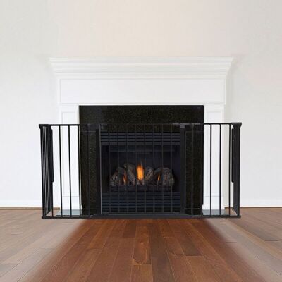 Safetots - Multi Panel Fire Surround, 38cm Deep x 138cm Wide, Black, 70cm Tall, Child and Pet Safety, Baby and Toddler Fire Guard Safetots - Multi Panel Fire Surround, 38cm Deep x 138cm Wide, Black, 70cm Tall, Child and Pet Safety, Baby and Toddler Fire Guard