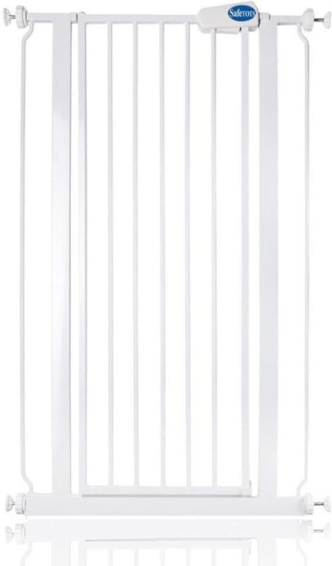 Safetots - Extra Tall Narrow Metal Safety Gate Pressure Fit, 68.5cm - 75cm, White, 104cm in Height, Extra Tall Baby Gate
