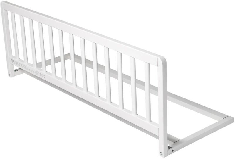 Safetots - Wooden Bed Guard, White, 38cm High x 110cm Wide, Toddler Bedrail for Safety, Secure Child Bed Rail