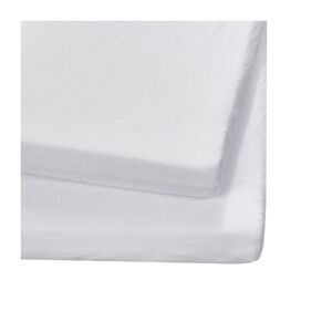 Kinder Valley - 2 Pack Baby Cot Sheets White   Flat Fitted Cot Sheets