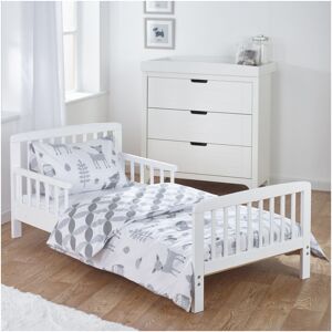 Kinder Valley - 7 Piece Sydney White Toddler Bed Bundle with Spring Mattress Woodland Tales Bedding Set   Kids Bed and Children's Bed - White