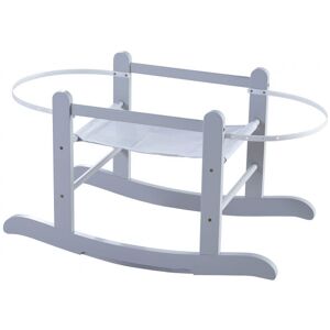 KINDER VALLEY Deluxe Rocking Moses Basket Stand Dove Grey   Solid Pine Wood - Grey