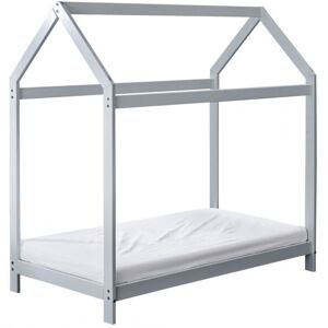 Kinder Valley - Harper Toddler House Bed Frame Grey with Kinder Flow Mattress   Solid Pine Wood Tree House Style   Children's Bed & Kids Bed