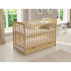 LOVE FOR SLEEP Jacob Cot Bed 120x60cm with drawer (Pine) - Pine