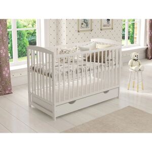 LOVE FOR SLEEP Jacob Cot Bed 120x60cm with drawer (White) - White