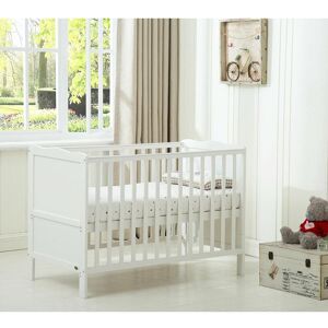 MCC DIRECT MCC Wooden Baby Cot Bed Orlando & Aloe Vera Water repellent Mattress WHITE