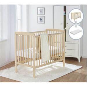 Kinder Valley - Sydney Natural Compact Cot with Kinder Flow Mattress & Removable Washable Water Resistant Cover   Space Saver Cot - Natural