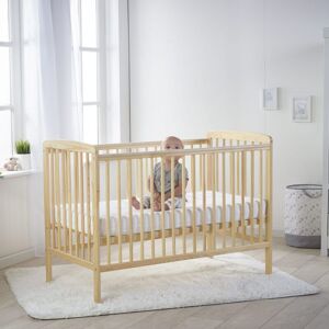 Kinder Valley - Sydney Natural Compact Cot with Spring Mattress & Removable Washable Water Resistant Cover   Space Saver Cot - Natural