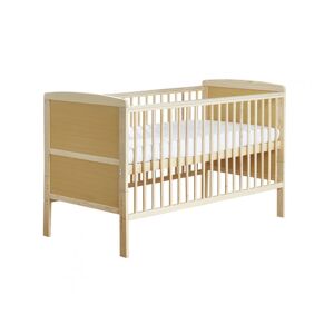 KINDER VALLEY Sydney Natural Cot Bed with Teething Rails   Converts to Toddler Bed   Solid Pine Wood - Natural