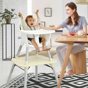 CASART 4 in 1 Adjustable Baby Highchair Toddler Dining Booster Seat w/ Detachable Tray