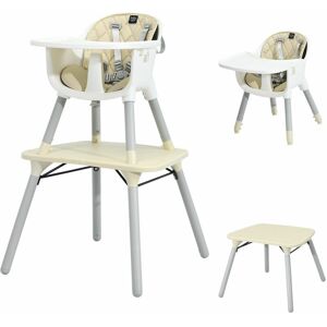 Costway - 4 in 1 Baby Highchair Infant Feeding Seat Kids Table&Chair Set W/Adjustable Tray