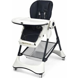 Costway - 4 in 1 Rolling Baby Highchair Infant Toddler Reclining Sleeping Chair w/ Storage