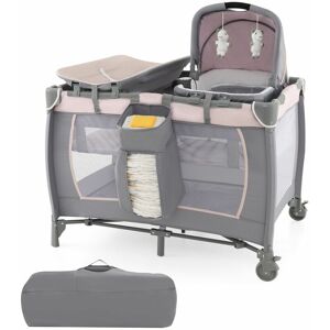 COSTWAY 5 in 1 Baby Crib Bassinet Bed Infant Changing Table Foldable Toddler Playpen