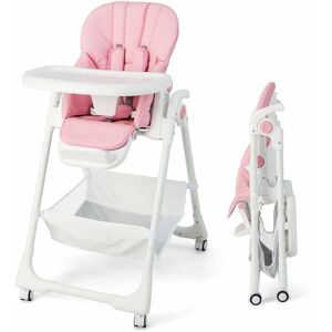 COSTWAY Adjustable Baby High Chair Convertible Infant Dining Chair With 5-point Harness
