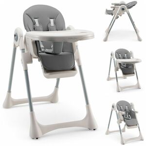 Costway - Adjustable Baby High Chair Foldable Reclining Infant Highchair Removable Trays