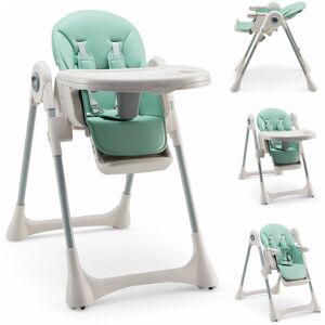 Costway - Adjustable Baby High Chair Foldable Reclining Infant Highchair Removable Trays