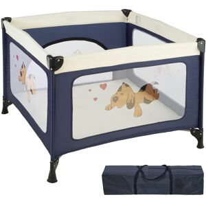 TECTAKE Playpen Tommy Junior 105x105x78cm - baby playpen, child playpen, kids playpen - blue - blue