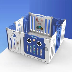 Livingandhome - Kids Child Playpen Foldable Safety Gate Fence with Lock, Blue 10 Panels