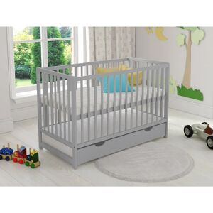 Love For Sleep - Denise Cot Bed 120x60cm with drawer & Aloe Vera mattress (Grey) - Grey