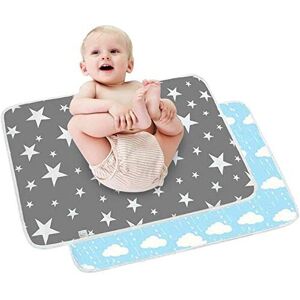 2-Pack Baby & Toddler Changing Mat, Foldable, Large, Waterproof, Washable, Infant & Toddler, Portable, Foldable, Neutral, Foldable - Denuotop