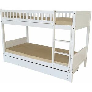 HUMZA AMANI Domino 3FT Kids Bunk Bed - White with Drawer