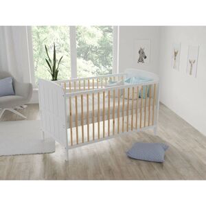 LOVE FOR SLEEP Maddox Cot Bed 140x70cm (White/Pine) - White/Pine