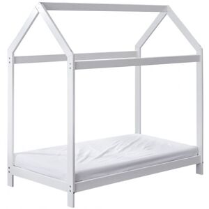 Kinder Valley - Harper Toddler House Bed Frame White with Kinder Flow Mattress   Solid Pine Wood Tree House Style   Children's Bed & Kids Bed