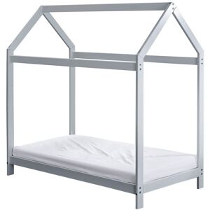 Kinder Valley - Harper Grey Toddler House Bed Frame   Solid Pine Wood Tree House Style   Kids Bed and Children's Bed - Grey