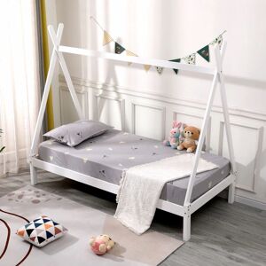 SLUMBERWORX Harry kids wooden teepee tent single bed frame White - White