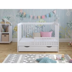 LOVE FOR SLEEP Luca Cot Bed 120x60cm with drawer (White)